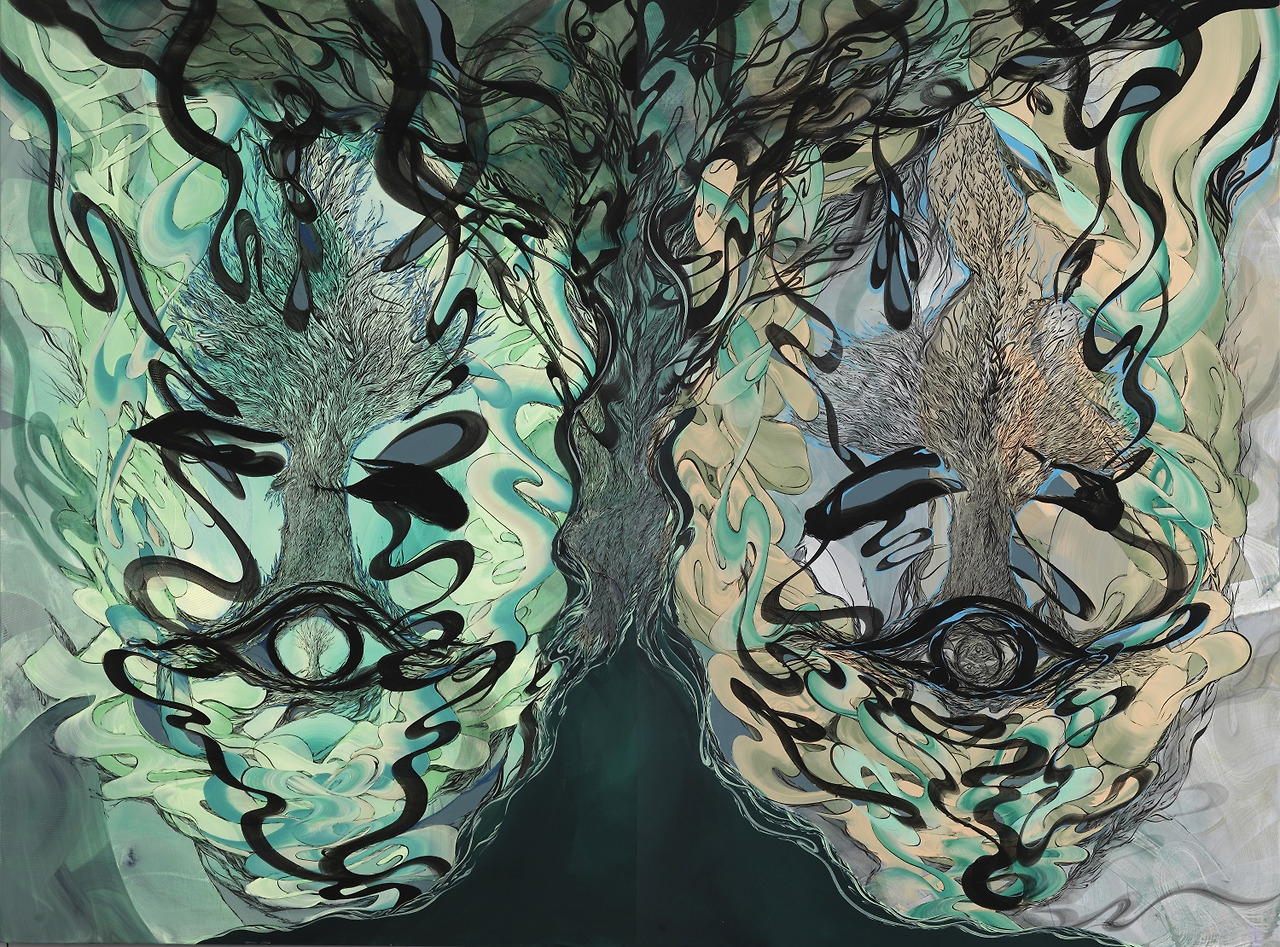 시간의 선 거울의 숲, 2024, acrylic on canvas, 193.3x260.3cm.jpg