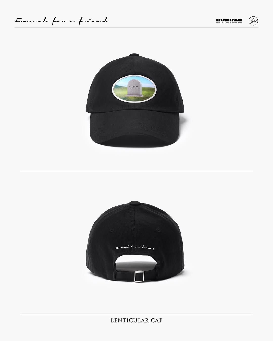 ⠀⠀⠀⠀⠀⠀⠀⠀⠀⠀⠀⠀⠀⠀⠀⠀Funeral for a friend CAPSULE COLLECTION HYUKOH x Fragment Design  LENTICULAR CAP - KRW 58,000 GRAPHIC T-SHIRT - KRW 67,000 PAJAMA SET - KRW 180,000 DECISION MAKER - KRW 280,000 - EDITIONS 000-333 (1).jpg