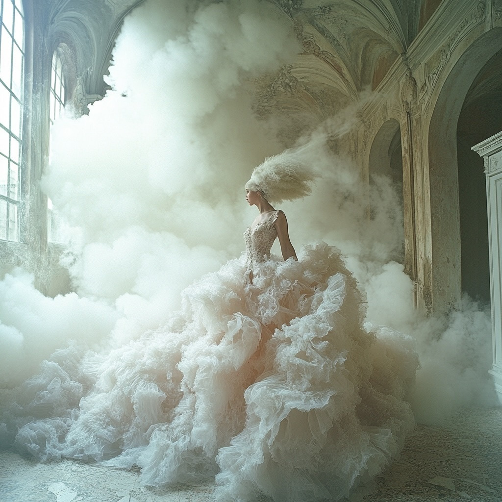 Cloudy Claudette… HelenBreznik x Ai #aifashion #midjourneyfashiondesign #midjourneyart #clouddress #cloudscape.jpg