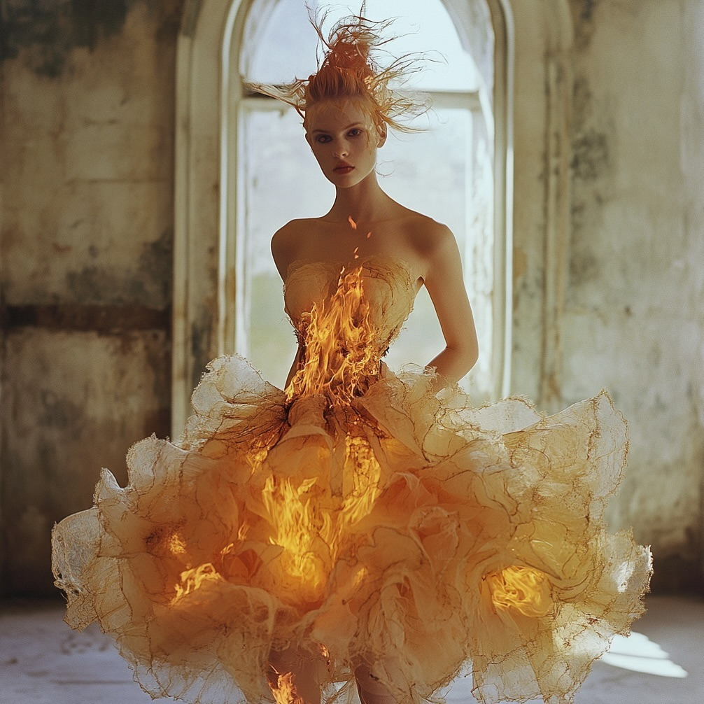 Made of Fire… HelenBreznik x Ai #aifashion #midjourneyfashion #aiart #midjourneyai #fire #flames.jpg
