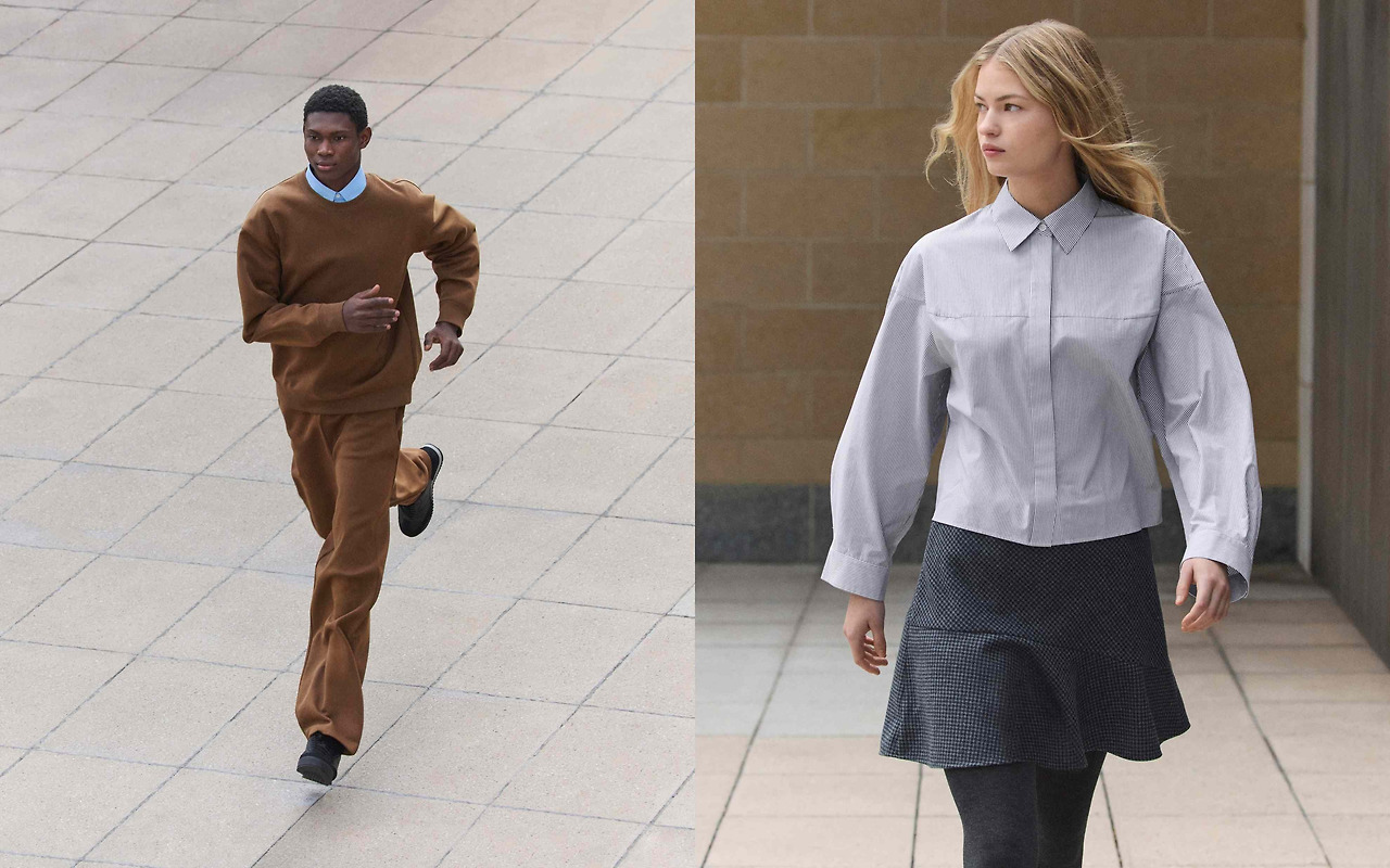 999178076_[사진자료3] UNIQLO C 컬렉션의 시그니처 아이템 스웨트셔츠와 세련된 디자인의 여성용 크롭 코쿤 셔츠.jpg