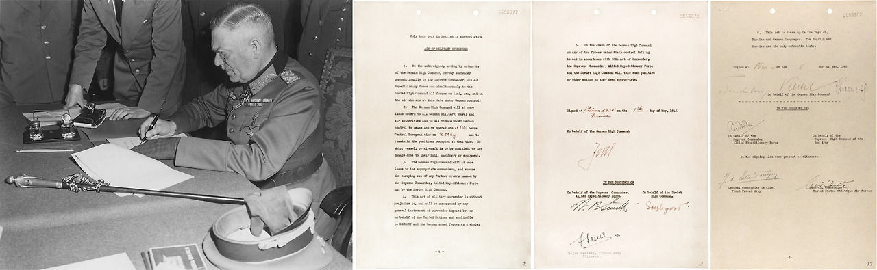 항복문서 서명_Field_Marshall_Keitel_signs_German_surrender_terms_in_Berlin_8_May_1945.jpg