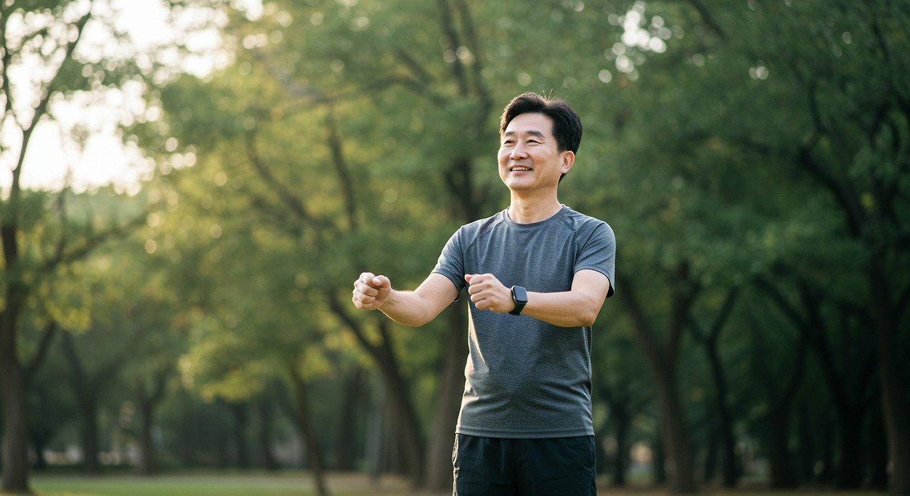 중년 아침 공원 운동 (3).jpg