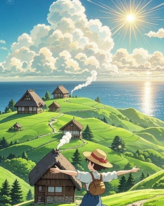 초록빛 언덕 위에서 따뜻한 햇살을 느끼며 자유를 만끽하는 순간_  바람 따라 흘러가는 이….jpg