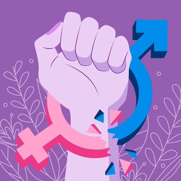 Break gender norms illustration with fist _ Free Vector.jpg