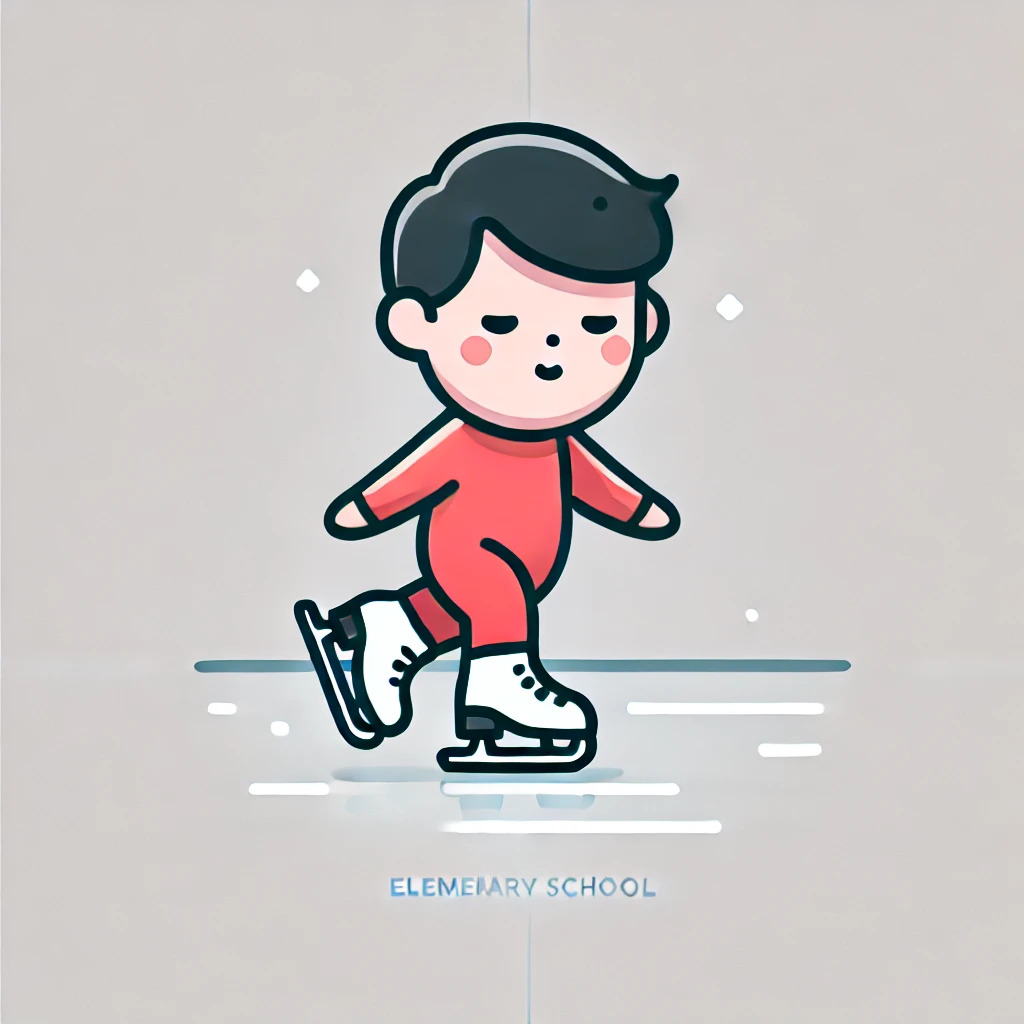 DALL·E 2024-08-27 10.44.01 - A simple illustration featuring an elementary school child figure skating.jpg