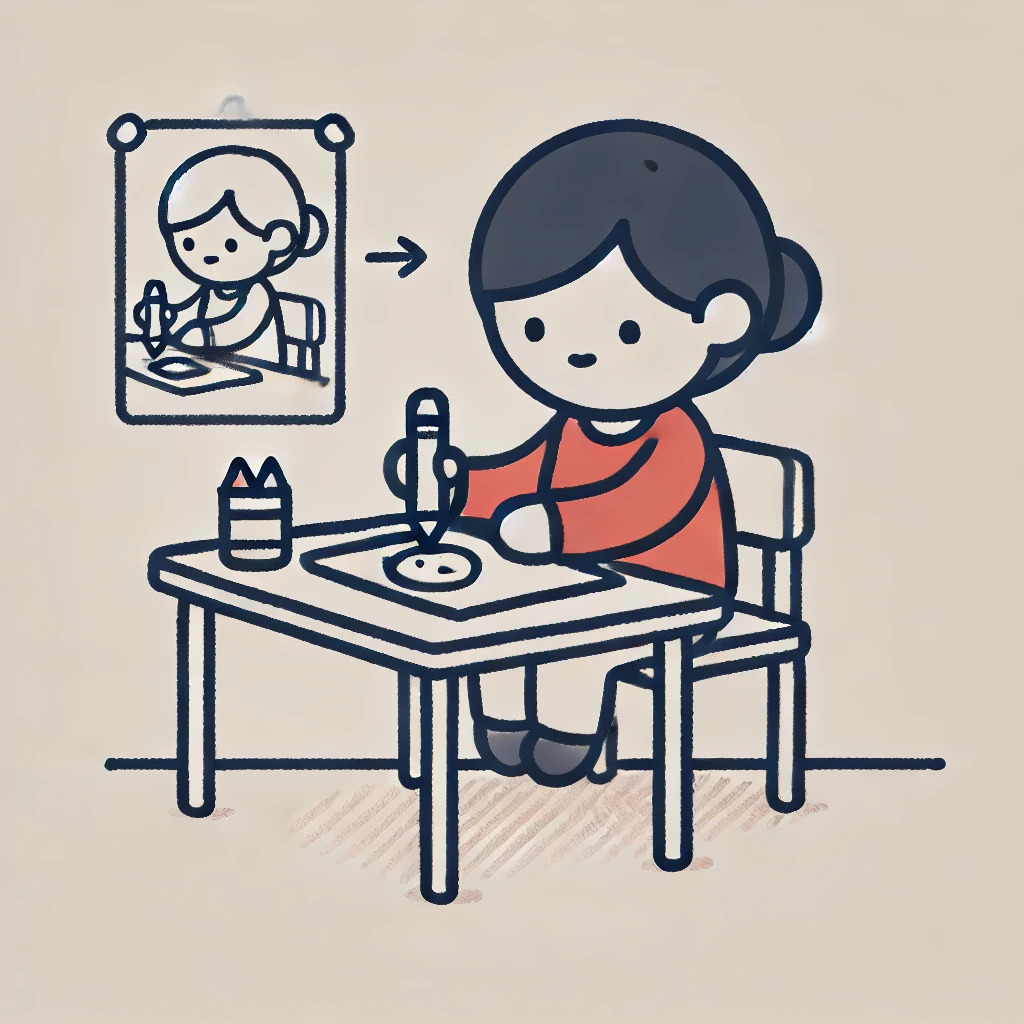 DALL·E 2024-08-27 10.46.04 - A simple illustration featuring an elementary school child engaged in draw.jpg