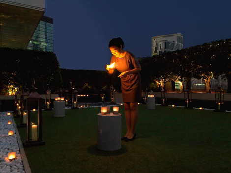 The Lawn at The Upper House night with candles.jpg