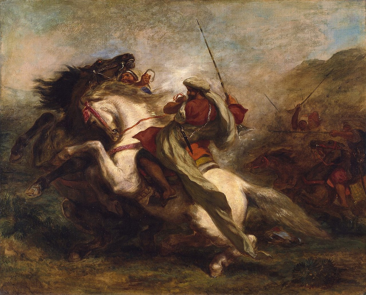 1336px-Eugène_Delacroix_-_Collision_of_Moorish_Horsemen_-_Walters_376.jpg