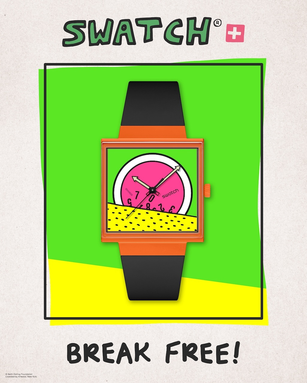 스와치X키스 해링 브레이크 프리 컬렉션 브레이크 타임.jpg
