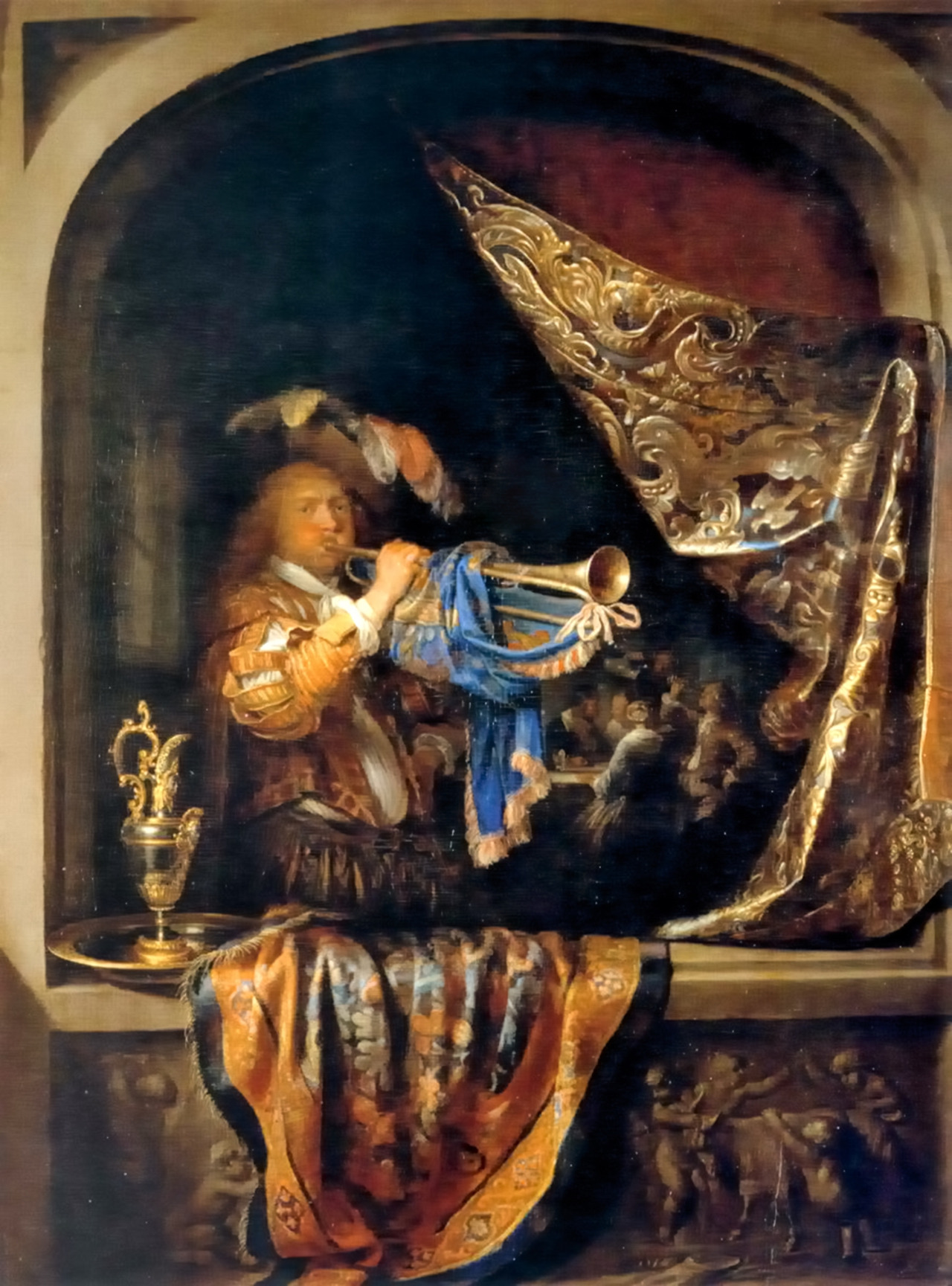 1660_Trumpet-Player_in_front_of_a_Banquet_(Louvre Palace).jpg