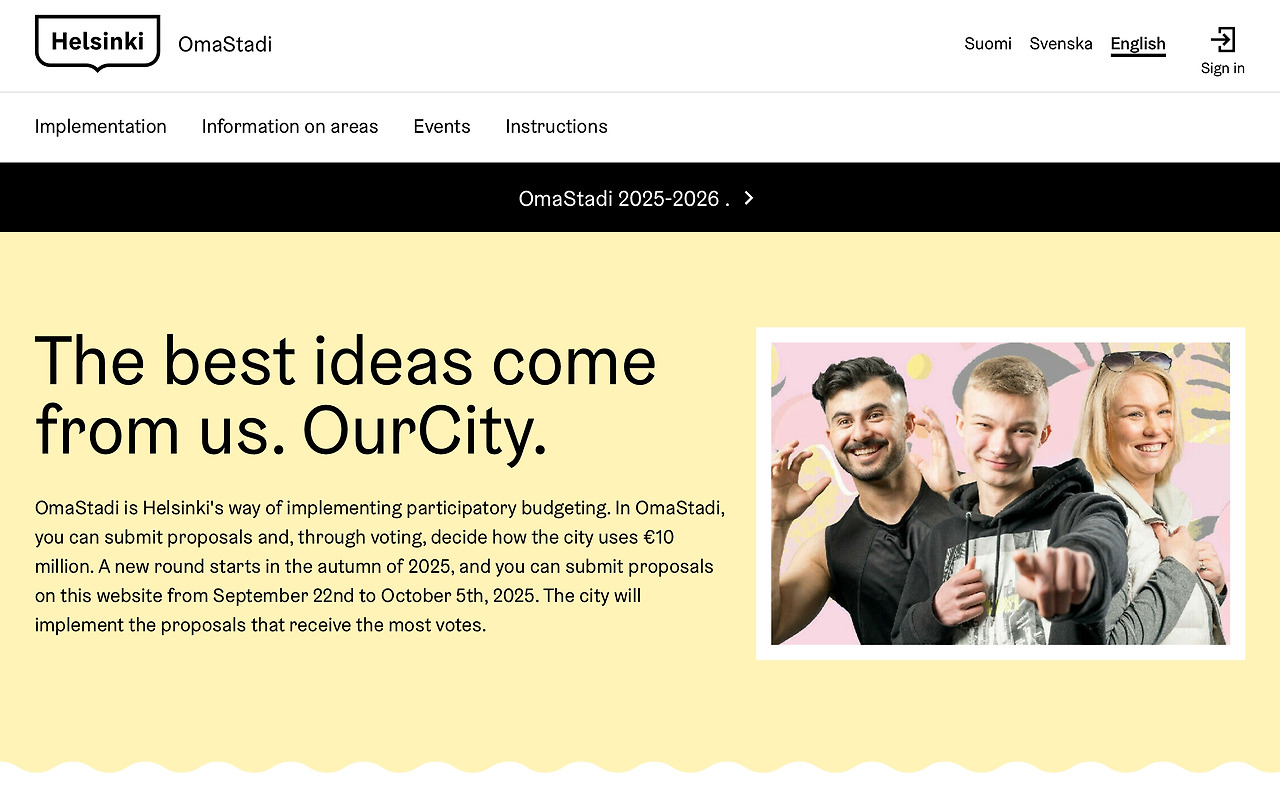 참여 예산 플랫폼 Omastadi  httpsomastadi.hel.fi.jpg