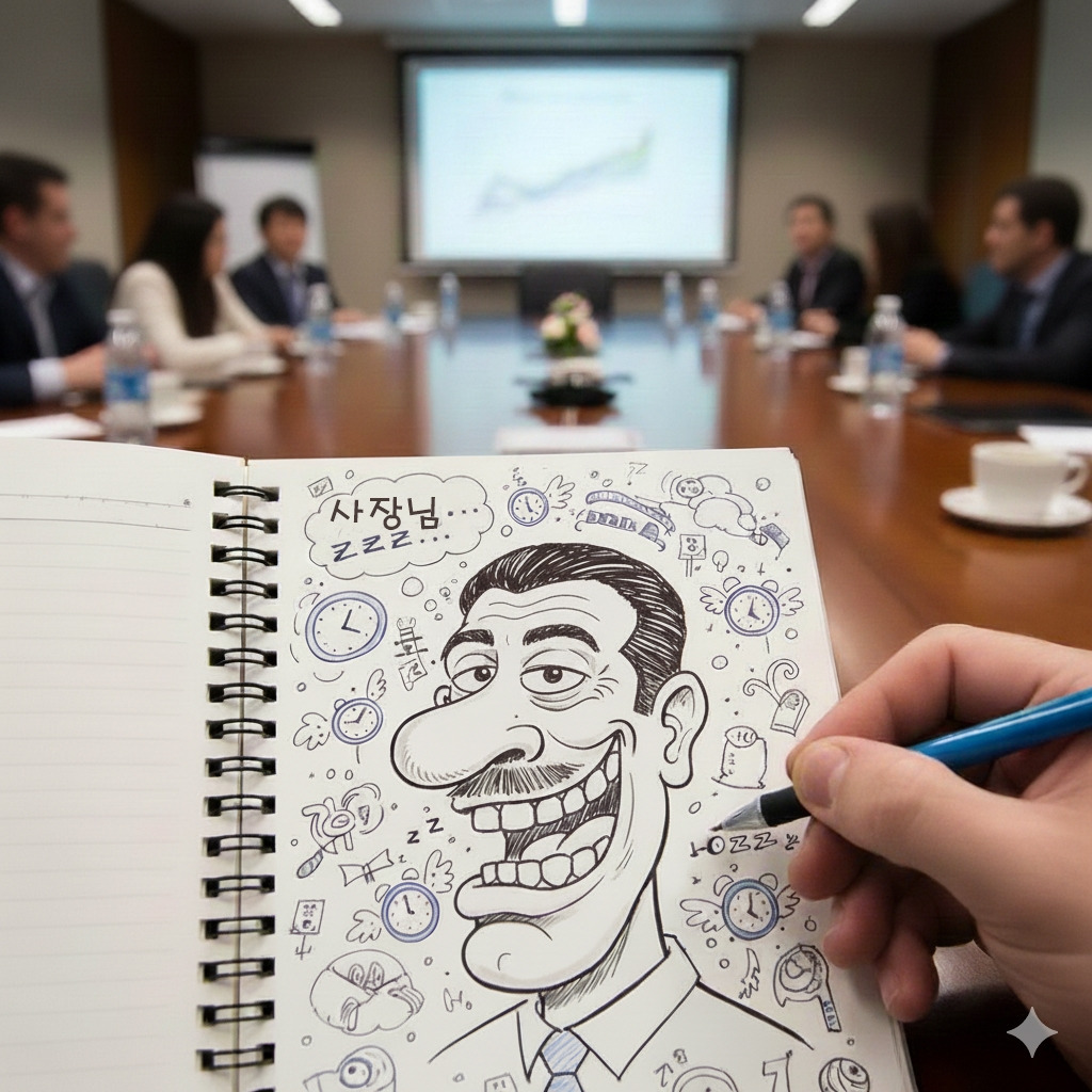 3.회의 중 김대리가 그린 사장님 얼굴 AI works by 박기열.jpg