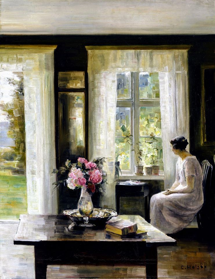Carl Holsoe, Lady by the window, Date unknown, oil on canvas, Private collection.jpg