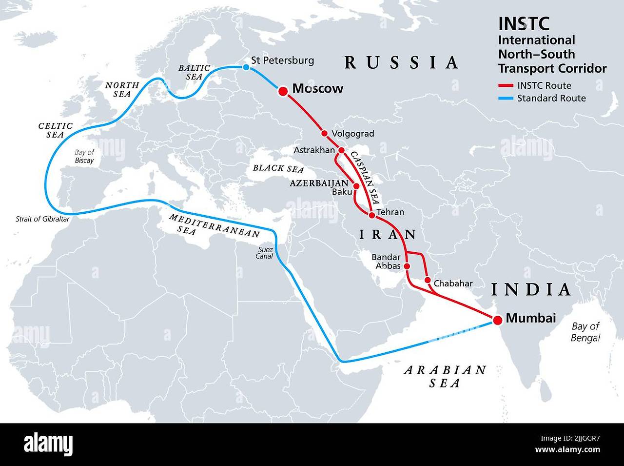 INSTC, International North–South Transport Corridor, political map. Ne.jpg