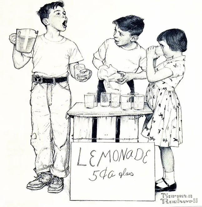 노먼 록웰(Norman Rockwell)의 '레모네이드 스탠드(Lemonade Stand)'.jpg