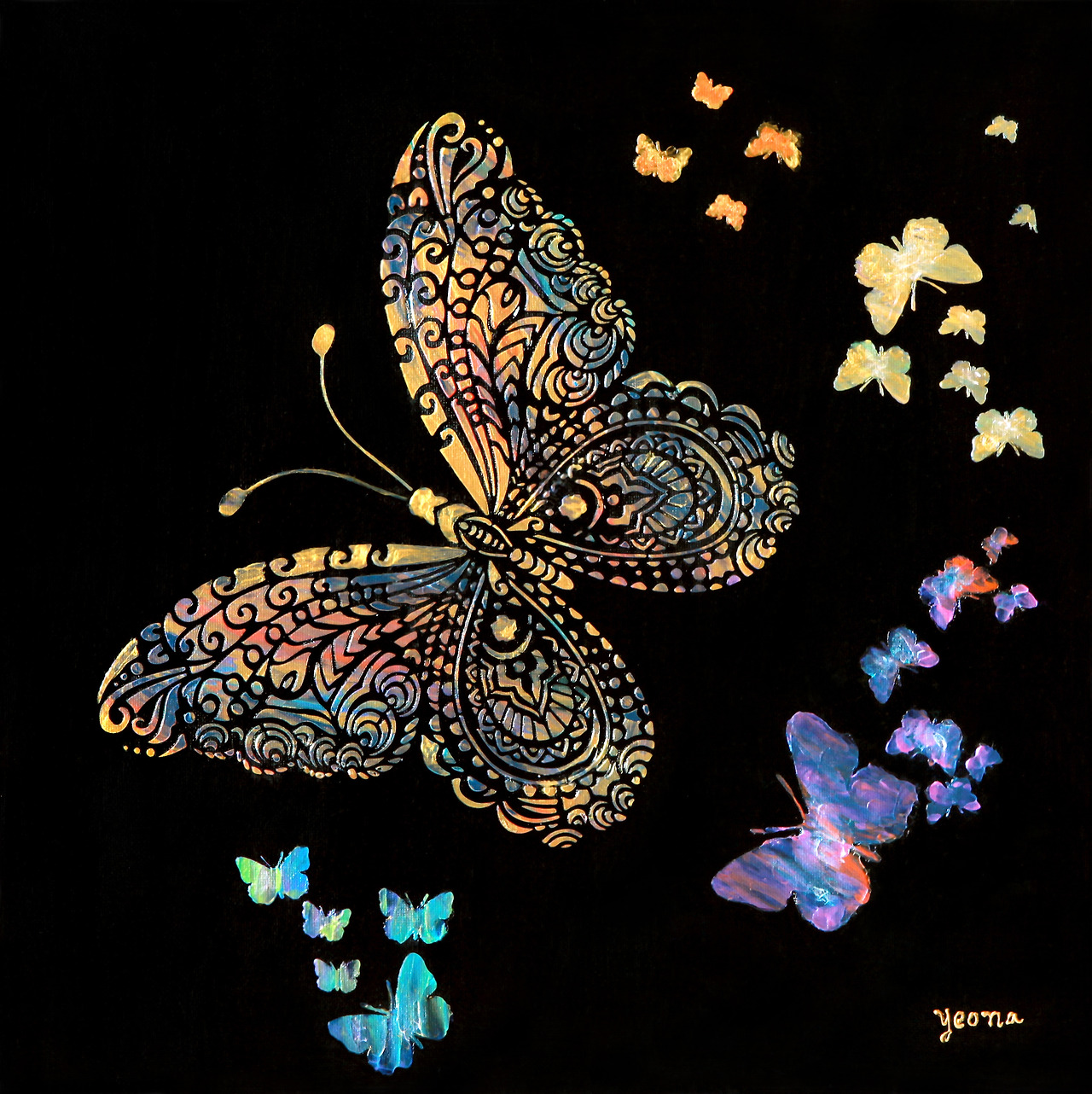 8.빛으로 피어나는 날갯짓, 캔버스, 아크릴물감, 40X40cm,이승.jpg