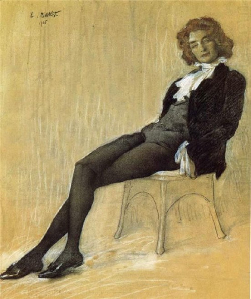 5 Z. Gippius by L.Bakst (1906, Tretyakov gallery)-지나이다 기피우스 초상 1906년 연필, 분필, 종이 판지.jpg