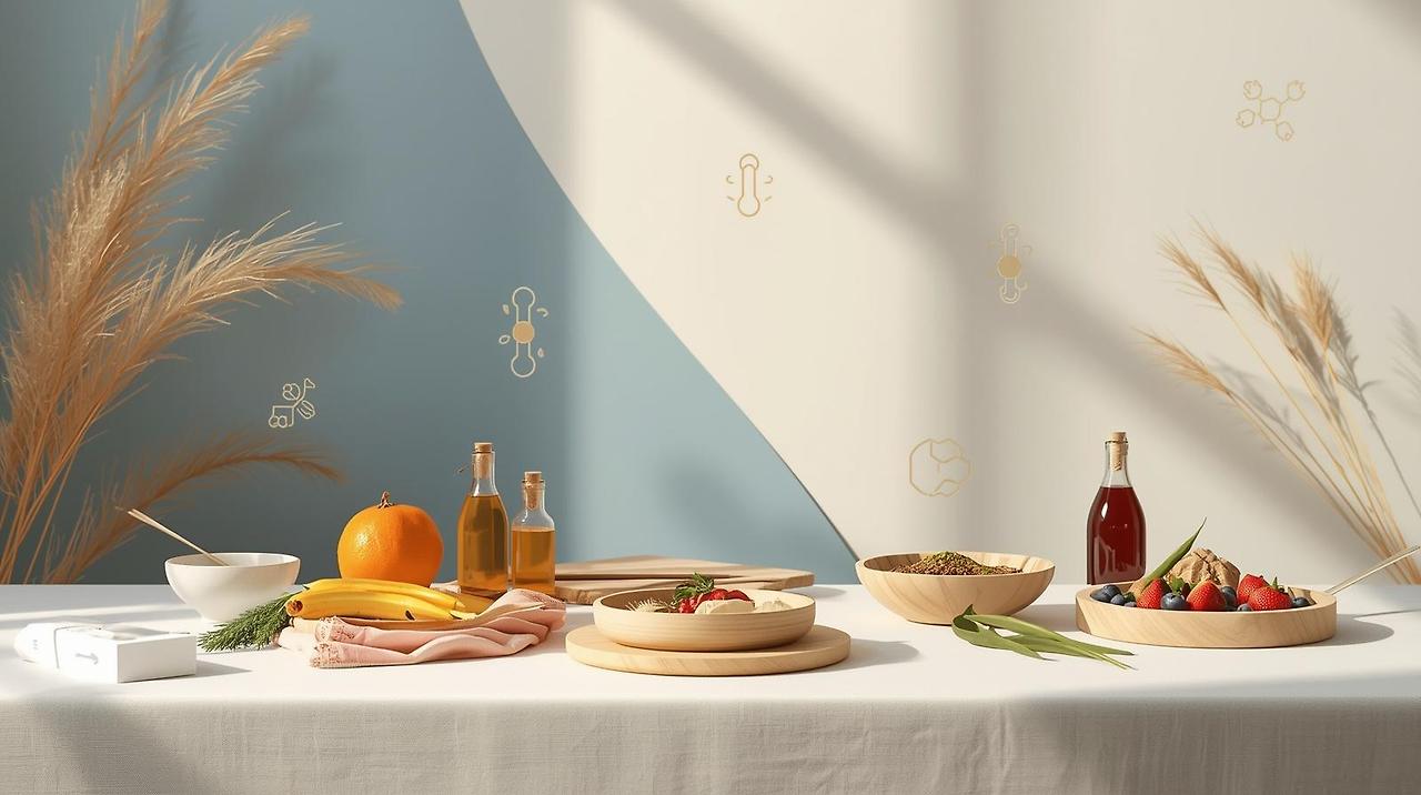 내 몸이 스스로 지키는 36.5도의 균형을 건강한 밥상으로 표현한 따뜻한 웰니스 이미지. 정갈한 한식 식탁, 자연식 건강식, 은은한 빛, 체온 유지와 회복력, 면역과 순환의 상징 요소, 깨끗한 블루와 화이트 배경, 골드 오렌지 포인트, 부드럽고 고급스러운 건강 콘텐츠 이미지, 텍스트 없음, 고해상도_clean medical wellness infographic, modern mini.jpg