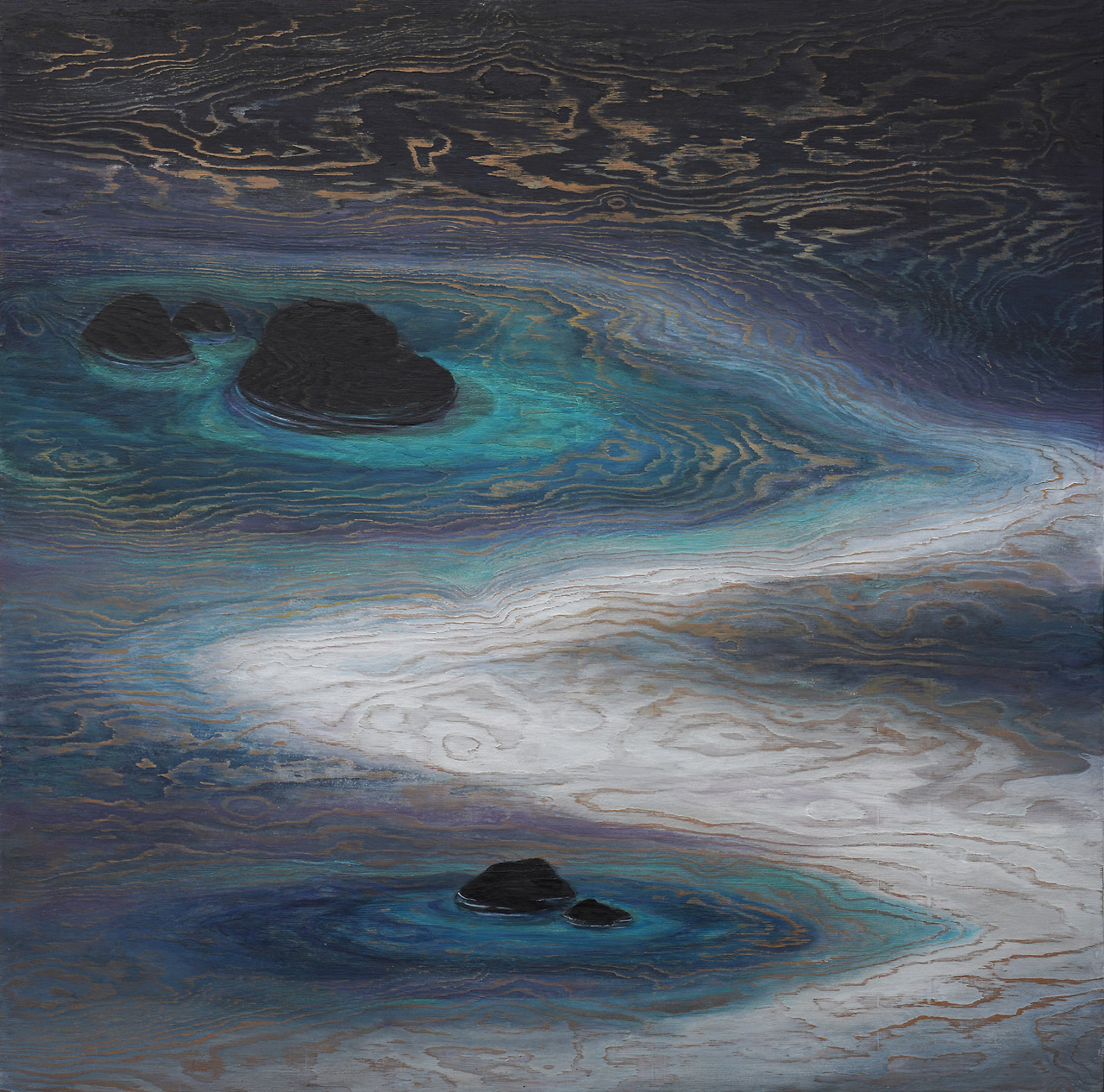 김희자 영원한 침묵(Eternal silent) 2020 Acrylic on wood grain with mirrors 122x122x7.2.jpg