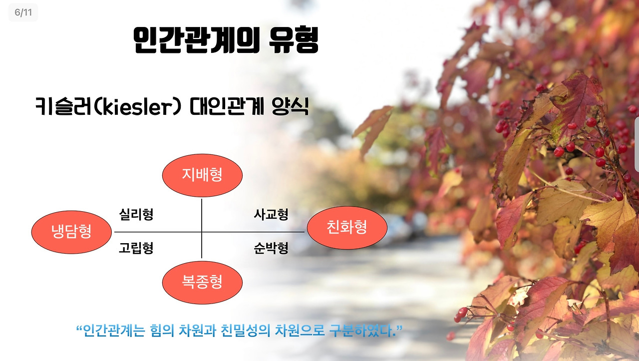 7주차_강의_인간관계론, 인간관계유형