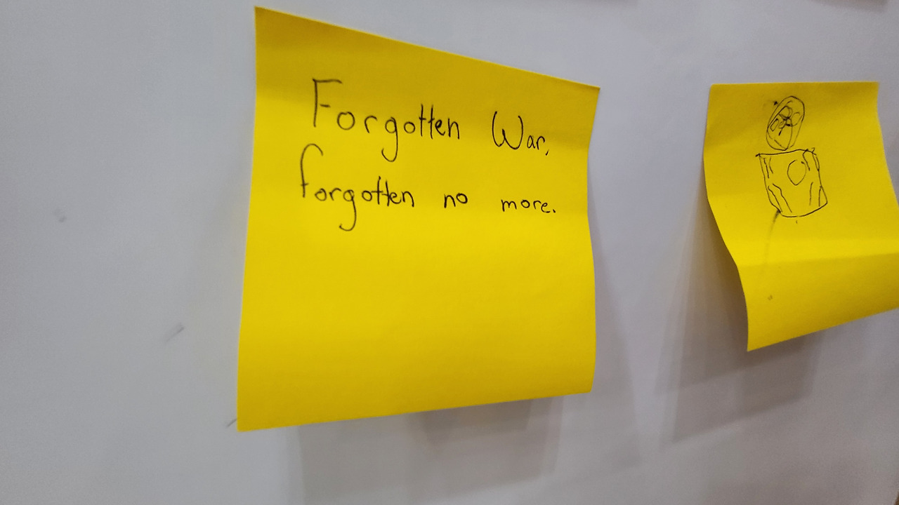 Left a message in War Memorial