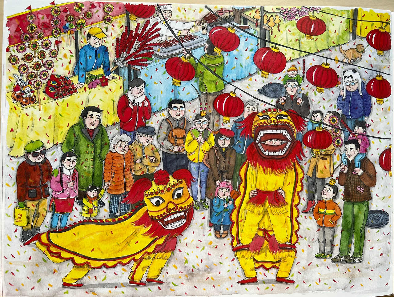 20. 춘절 - 종이공예,귤,만두,홍바오,묘회