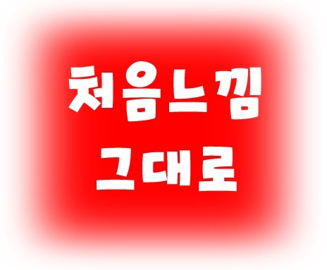 처음 느낌 그대로..