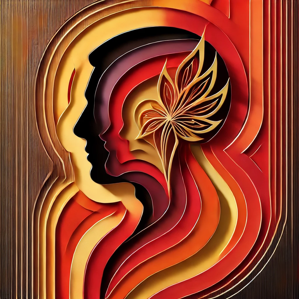 DALL·E 2024-10-06 16.24.43 - A majestic silhouette of a psychiatrist in a paper-cutout style, symbolizing the future of AI-driven mental health counseling. The figure is intricate.png