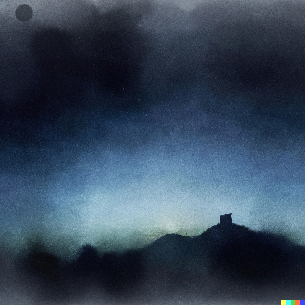 DALL·E 2022-07-28 00.56.42 - William Turner Watercolor Style, Dusk View of Alien Civilization.png