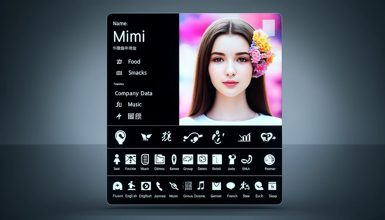 DALL·E 2024-06-11 13.26.30 - A modern touch-screen monitor displaying a desktop with neatly arranged icons. The icons include categories such as food, snacks, company data, group .png