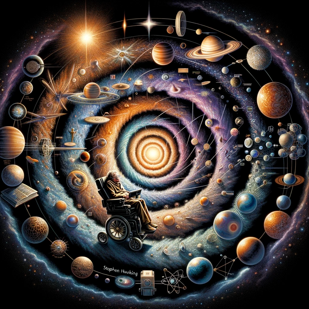 DALL·E 2024-01-01 22.46.24 - A visual representation of Stephen Hawking's cosmology and the origin of the universe as described in Thomas Hertog's book 'On the Origin of Time'. Th.png