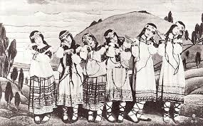 봄의 제전 초연 스케치 (1913, 니콜라이 뢰리히).png