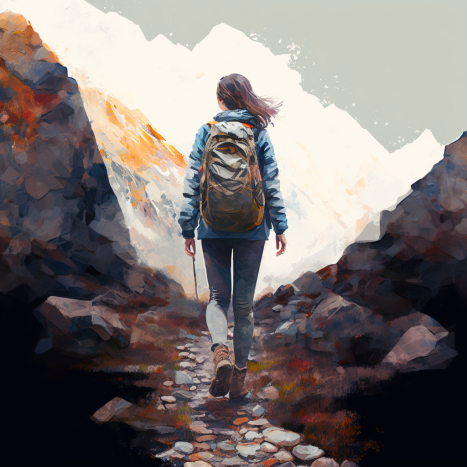 Back_view_of_beautiful_woman_trekking_alone._The_same_backg_e15c10c1-869e-4113-8aa7-4cc0b713b370.png