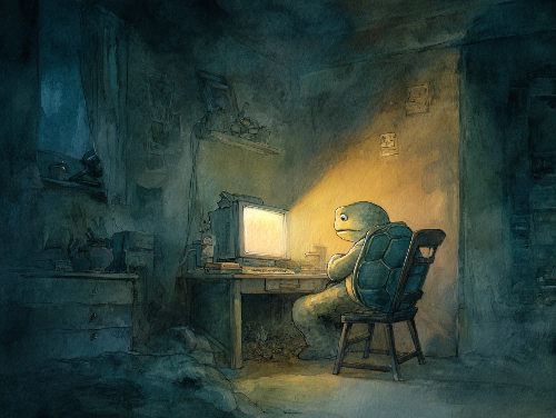 kayjagga_56229_anthropomorphic_turtle_sitting_in_a_dimly_lit__8cf4136b-11d8-477d-b473-3b301092a007_3.png
