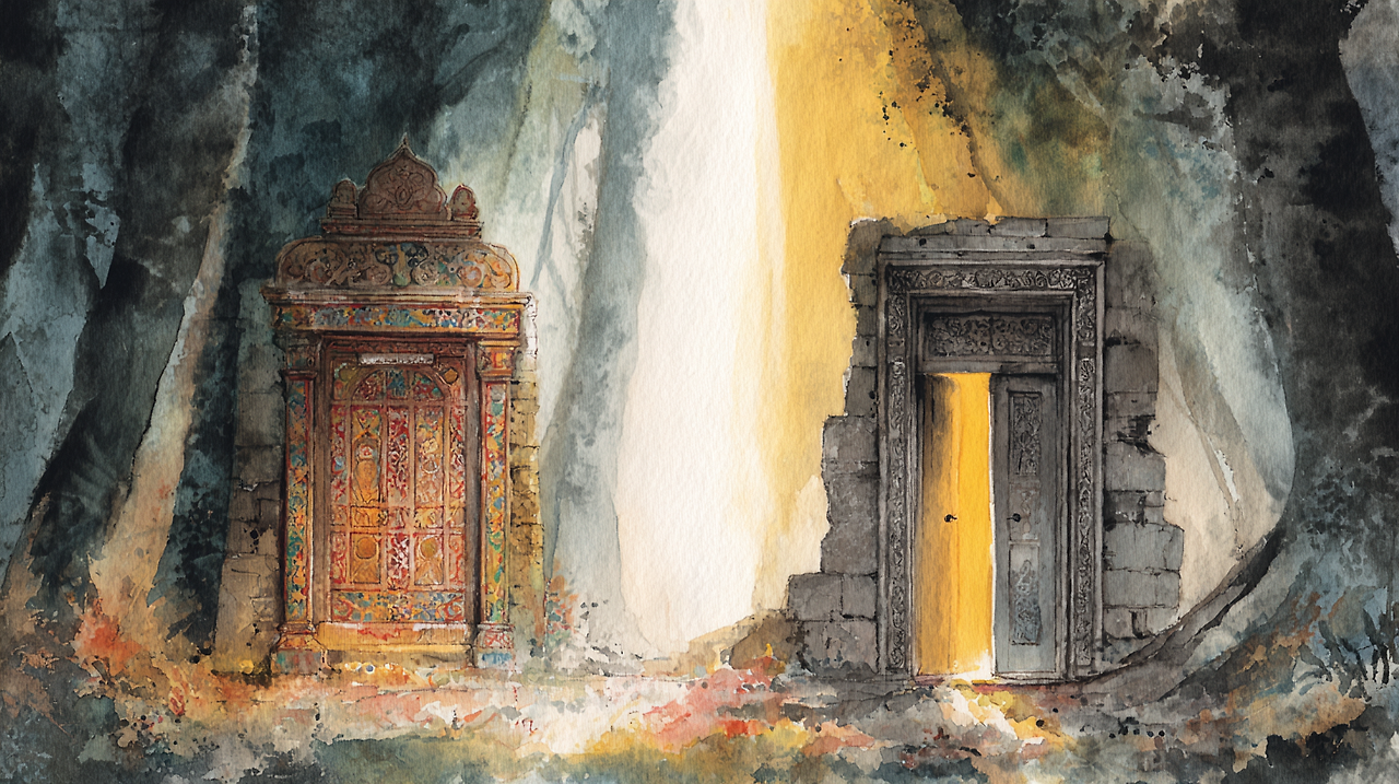 kayjagga_56229_mystical_forest_with_two_symbolic_doors_one_el_9ad03d08-450d-48ad-9871-a8f1beb68f11_1.png
