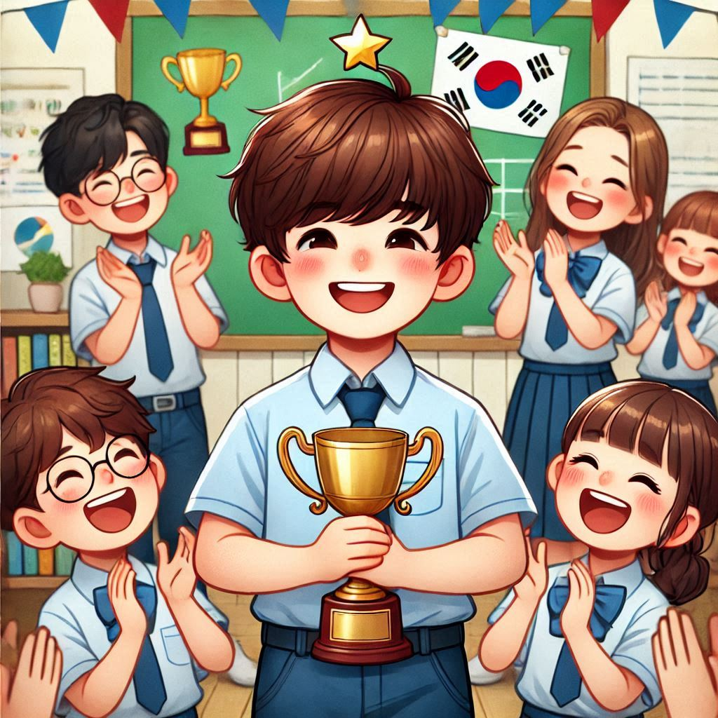 A Korean boy receiving praise.png