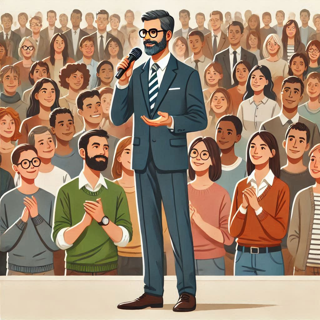 발표하는 남자 사람.png