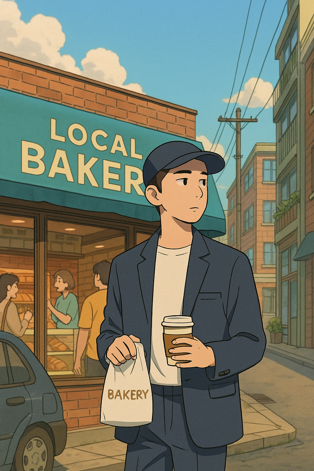 애니메이션 풍의 도시 핫스팟 거리, .png