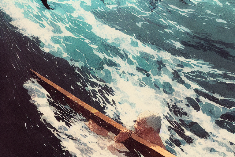02663-1806766604-Highly detailed illustration of old man drowning deep water holding a wood plank,rough wave,by conrad roset, greg rutkowski and.png