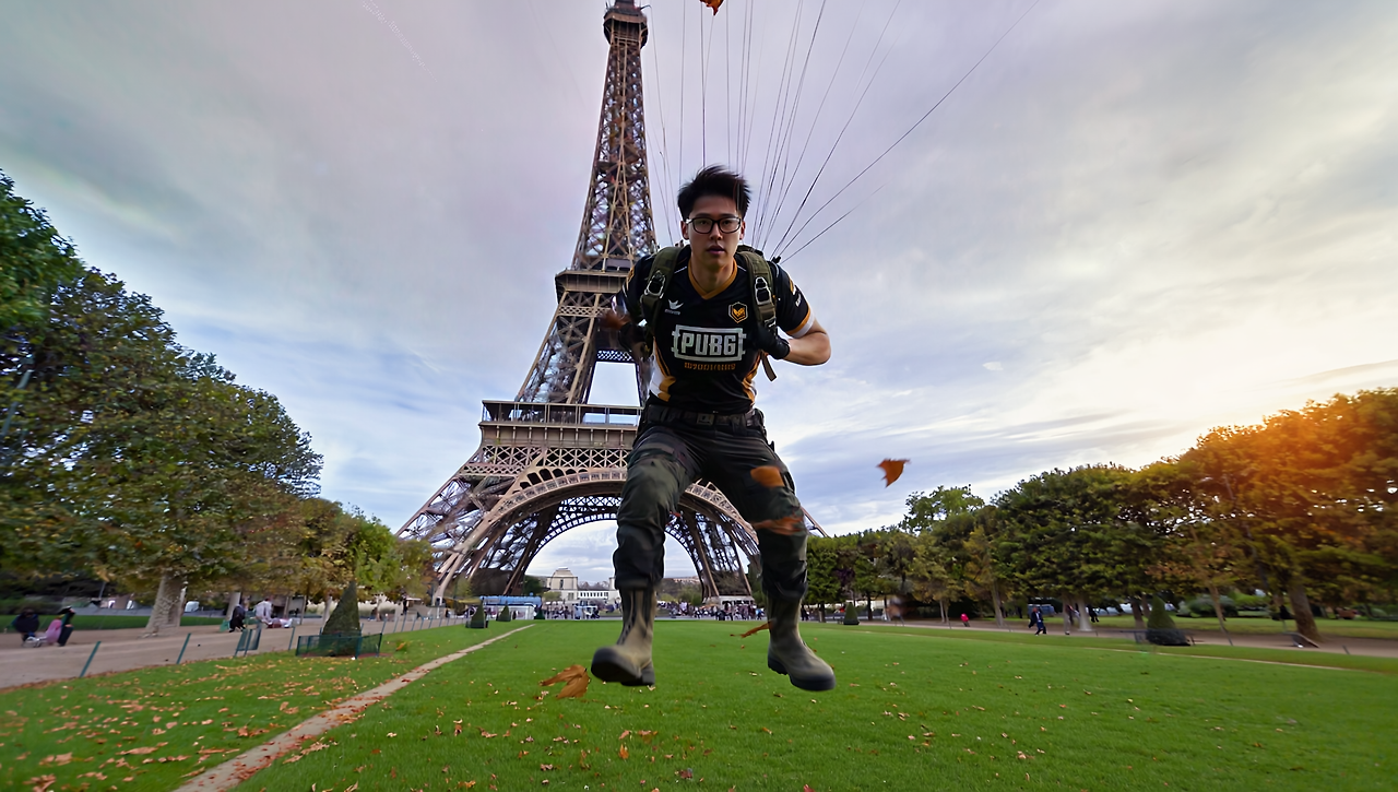 Gen4 @Asura  descends rapidly from the sky with a parachute, landing dynamically on the gra 20641249.png