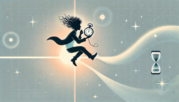 광선을 타고 시계를 보는 이미지.png