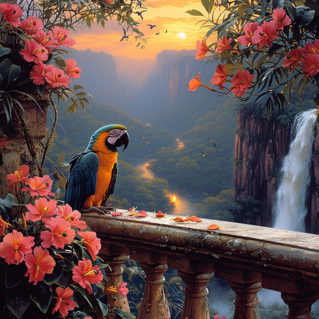 jejaksa_crew_Twilight_Waterfall__Macaw_Parrots_in_Brazil_seen_i_10bf288c-0416-4ce5-8a2f-4b68b5585fc0.png