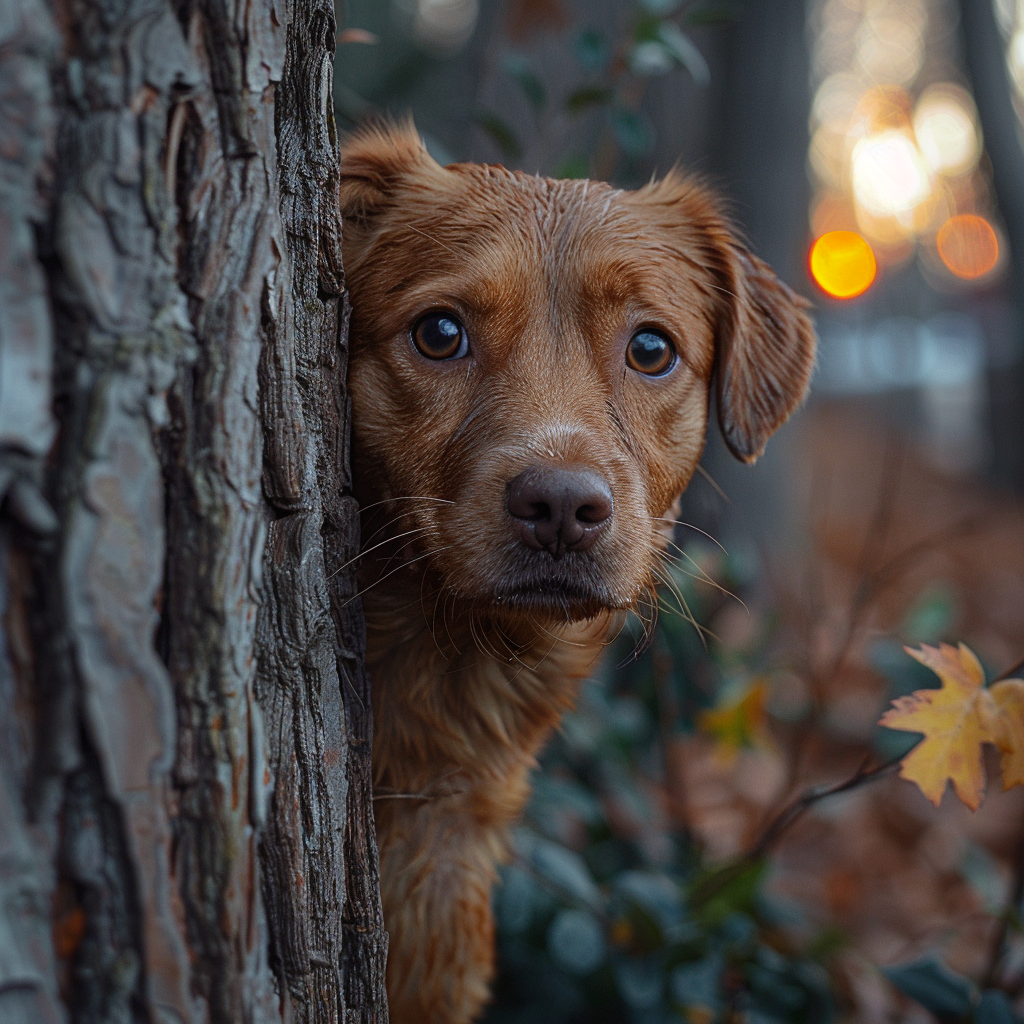 jejaksa_crew_A_dog_peeking_from_behind_a_tree_curious_and_alert_faba32fb-441a-40d2-af71-c1b1ce195c74.png