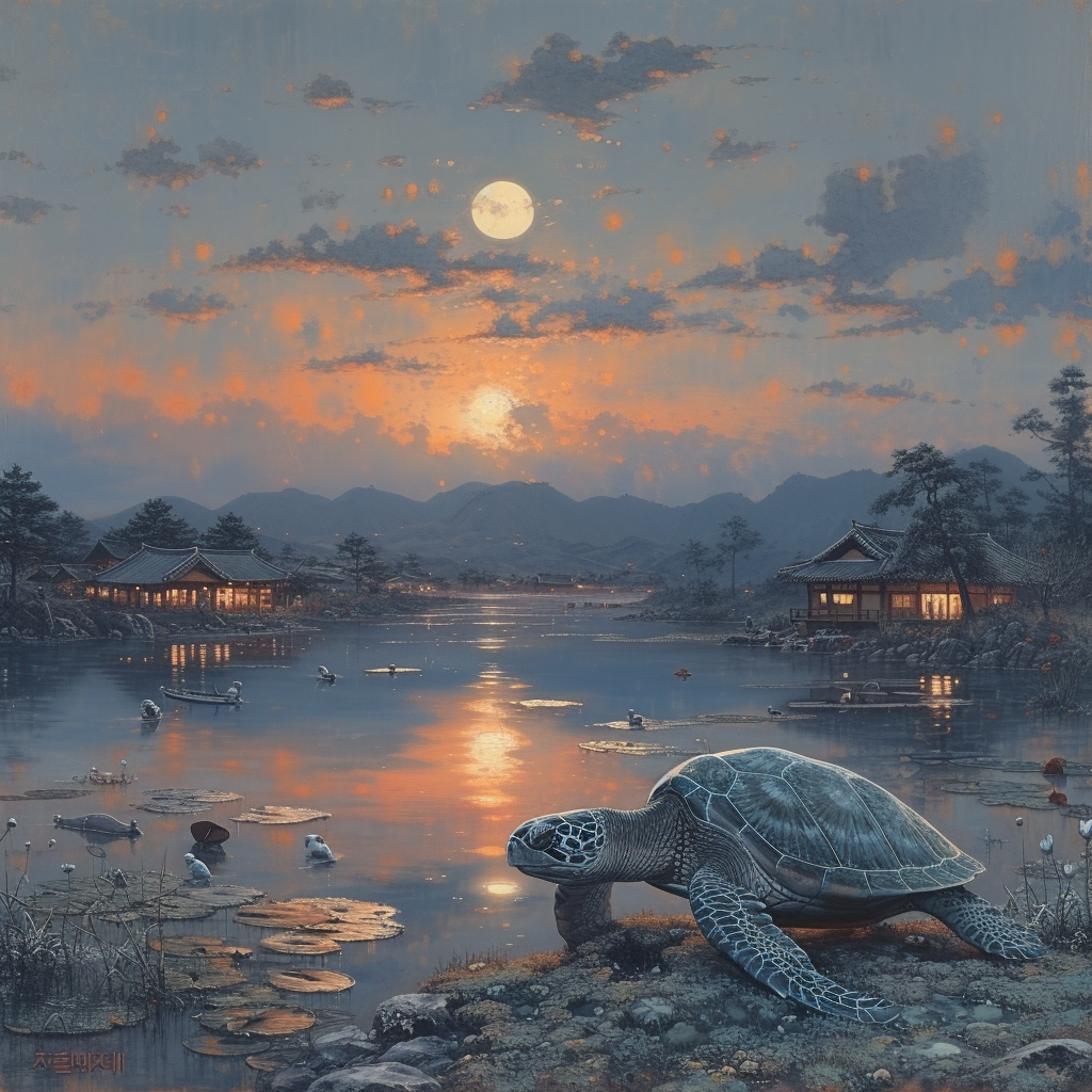 jejaksa_crew_Twilight_Desert__Sea_Turtles_with_Traditional_Hano_27150243-7617-470e-9d15-24192bc09917.png