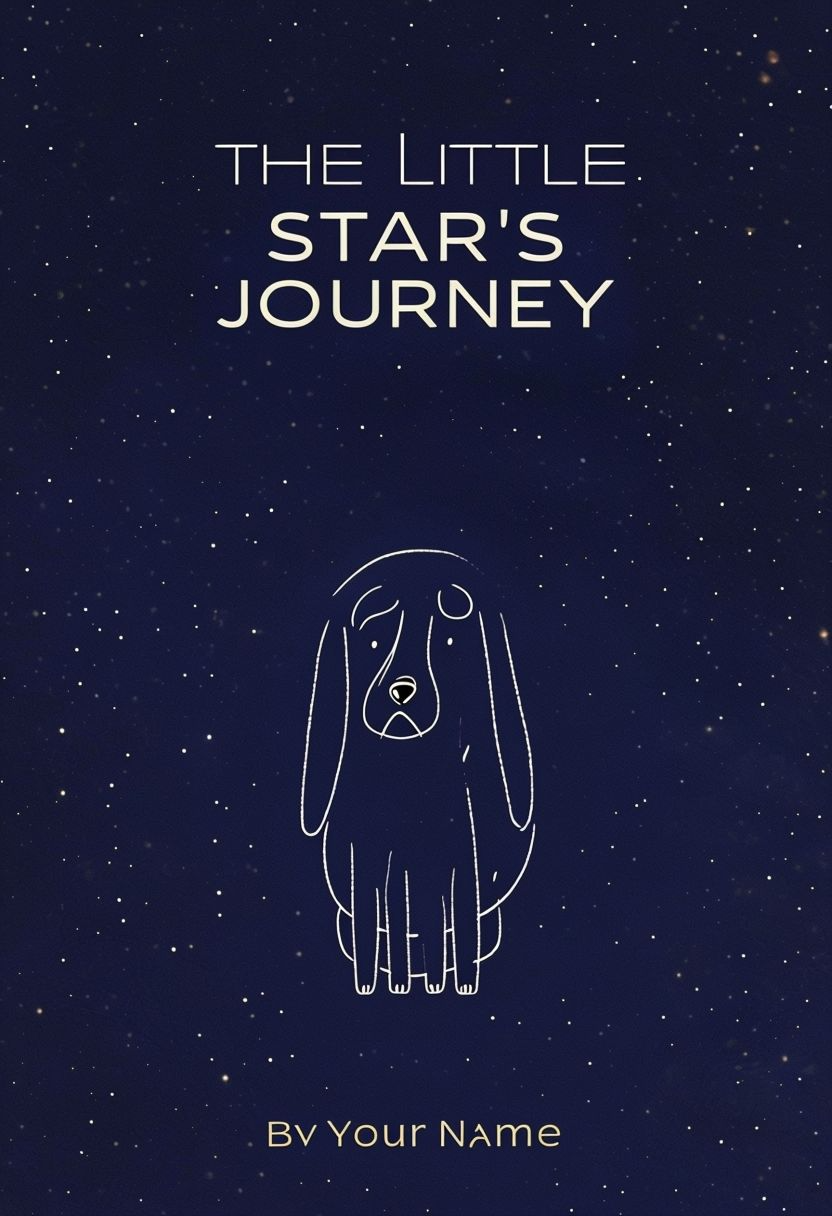 Minimalist Book Cover Featuring A Dog And Twinkling Stars.png