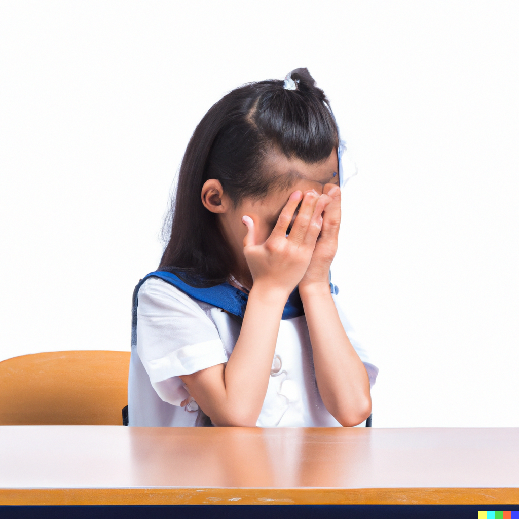 DALL·E 2023-04-04 12.55.08 - A child who is very embarrassed in front of the class.png