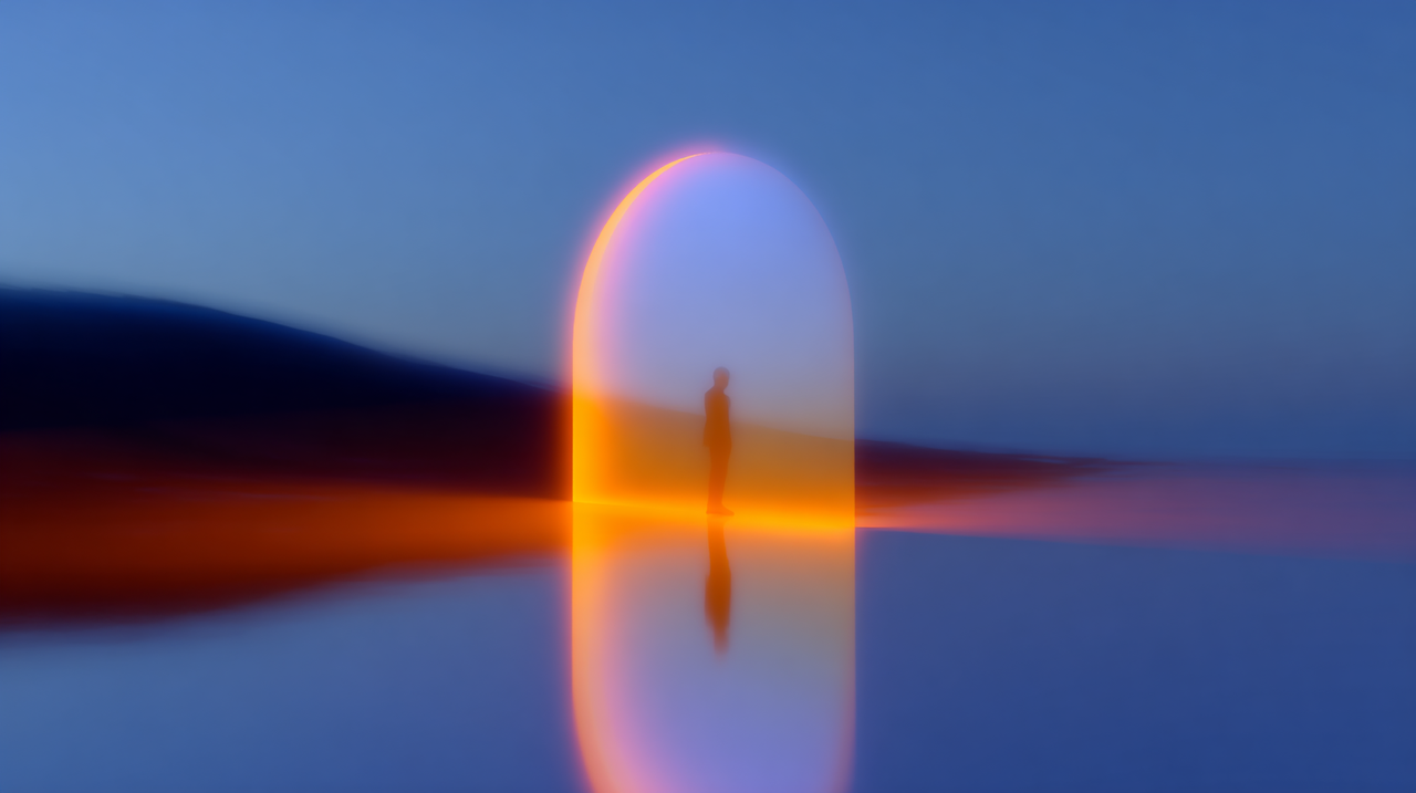 farkimchi_person_entering_a_circular_portal_minimal__gradient_66e2d454-f8e6-4231-9e76-82f81db0cc8d_0.png