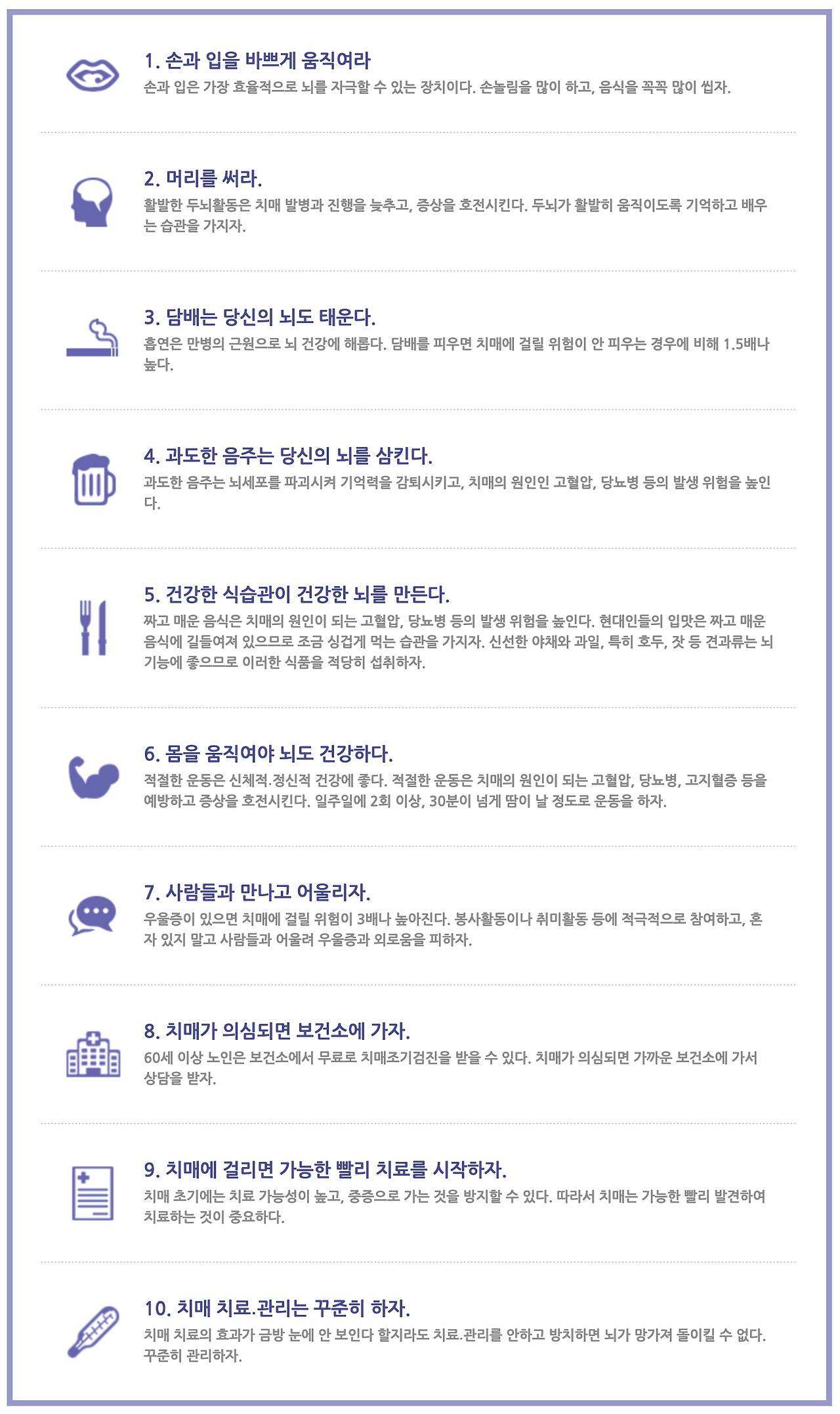 치매 예방 10계명 _ 보건복지부지정 노인성치매임상연구센터.png