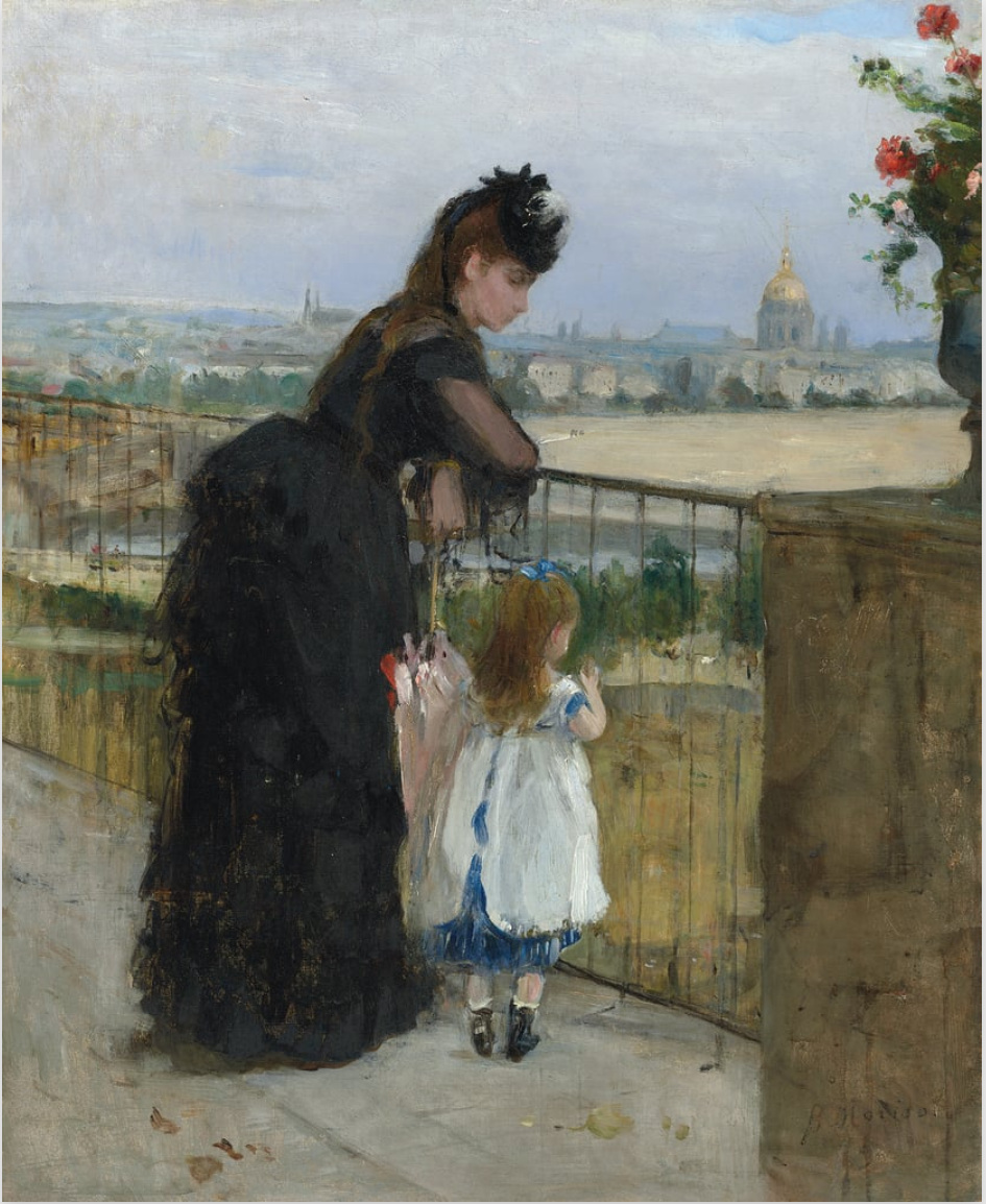 Woman and child on a balcony. oil on canvas﻿1872.png